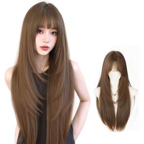 MOKIN 여성 롱 자연스러운 긴머리 통가발 가발망 패션 60cm
