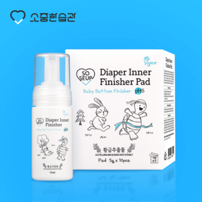 기저귀 갈땐! 소중한습관 아기 엉덩이 피니셔 폼 타입+패드 타입 세트 노워시 엉덩이 클렌저 1개