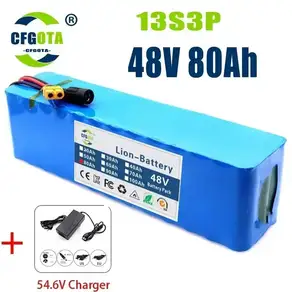 쿠쿠스토어 48V 100Ah 500W 13S3P XT0+DC 리튬 이온 배터리 팩 모터 BMS+54.V 충전기 포함