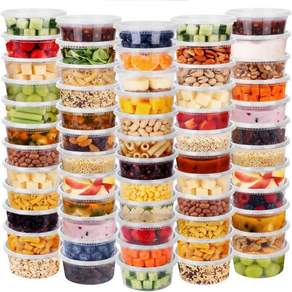 네시(NESCCI) 델리 용기 72세트(144개입) 뚜껑 포함 32oz x 72세트 누수 방지 및 BPA 프리 밀폐형 플라스틱 식품 보관 (수프 식사 준비용) 전자레