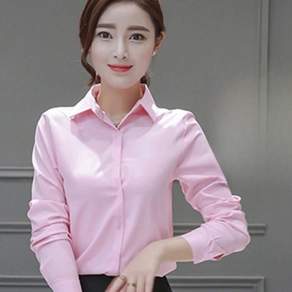 에쉬울프 긴팔 셔츠 여성 남방 블라우스 유니폼 슬림핏 면접