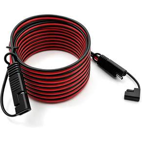 16AWG 12피트 SAE 연장 케이블 2핀 커넥터가 장착된 SAE-SAE 퀵 디스커넥트 하니스 자동차 오토바이 태양광 패널 배터리 충전기용