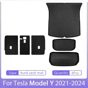 Tesla Model Y 바닥 매트 용 TPE 2024 2023 2022 2021 전천후 풀 세트 카고 라이너 3D TPE 무취 바닥 매트