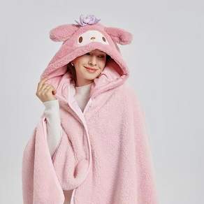 FATTYS 산리오 극세사 후드 입는 무릎담요
