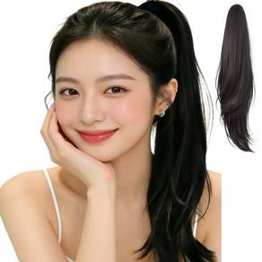 지니판 강력고정 큰집게형 C컬 레이어드컷 포니테일 긴머리 가발