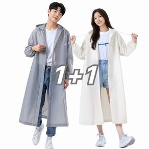 1+1 라비룸 고급형 초경량 EVA 롱 레인코트 남녀공용 다회용 우비