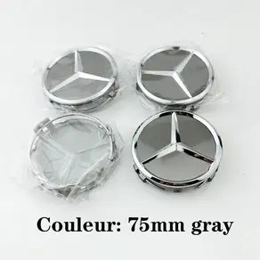 4개 75mm 3핀 다크 블루 풀 블랙 자동차 휠 센터 허브 캡 커버 캡 메르세데스 벤츠 CLA CLS A1714000025 자동차 액세서리용