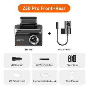 대시캠 차량용 블랙박스 카메라 카플레이 모니터 네비게이션 DDPAI Z50 Pro 4K DVR 야간 시야 5GHz Wi-Fi GPS ADAS 24시간 주차 전후방 카메라