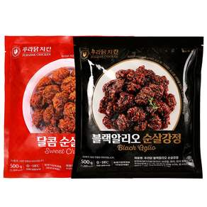 [무료배송/당일출고] 푸라닭 닭다리살 순살 닭강정 2종 혼합 (블랙알리오+달콤양념)