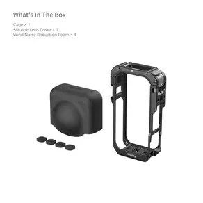 SmallRig Insta360 X6용 케이지 실리콘 렌즈 캡 바람 소음 감소 폼 퀵 릴리스 마운트 14"-20 홀 -6965
