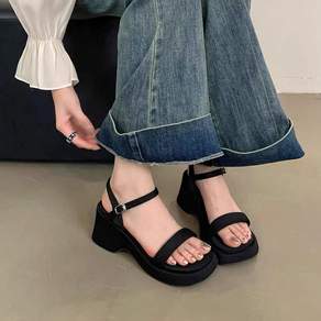 올해브 여성 데일리 발편한 통굽 샌들 여름 키높이 슈즈