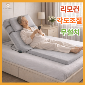 케어쉘 전동 침대 모션베드 1인용 리클라이너 등받이 각도조절 편안한 효도 침대