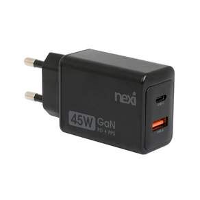 45W 고속 충전기 GaN PD3.0 PPS USB C타입 A타입 2포트 블랙