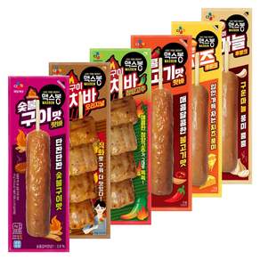 CJ 맥스봉 핫바 혼합구성 6개 (숯불구이맛70g+꼬치바오리지널70g+꼬치바청양고추70g+매콤불고기65g+치즈후랑크65g+마늘후랑크80g)