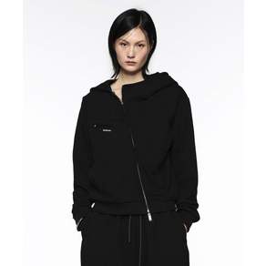 락케이크락케이크 Asymmetry Zip Up Hoodie - Black