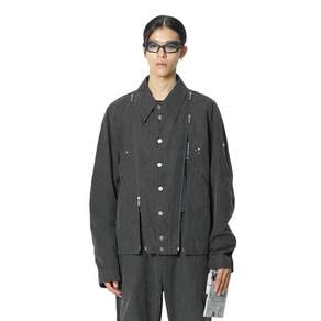 [정상가288000원] 남성 블랙 크리즈드 오프닝 재킷(FWRFCJA122MBK-W)