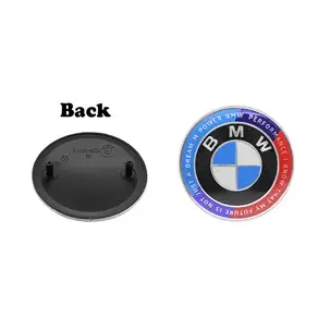 1/2개 82mm 74mm 자동차 로고 프론트 후드 리어 트렁크 엠블럼 BMW M E46 F10 E90 E87 액세서리