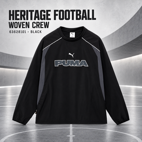푸마 헤리티지 풋볼 우븐 칼라블럭 크루 티셔츠 HERITAGE FOOTBALL COLORBLOCK CREW WV 636281 01