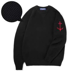 Guernsey Woollens 나그랑 코튼 네트 스웨터 - 블랙