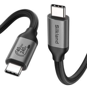 실크랜드 USB4.0 케이블 C타입-C타입 USB-if 인증 썬더볼트3/4 호환 240W 40Gbps 고속충전 데이터 케이블