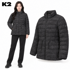 [매장정품] K2 여성 경량 구스 다운 패딩 차콜 자켓