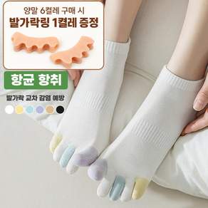 하루양 여성 항취 발가락 양말 캔디 6족세트