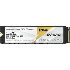 SUNEAST 128GB M.2 2280 PCIe 3.0 NVMe Gen3x4 SSD - 최대 읽기 속도 1200MB/s 쓰기 950MB/s 3D NAND 플래시 내장형 솔