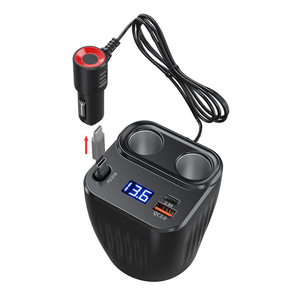 콜콜러브 120W 차량용 충전기 2구 시가잭 멀티소켓 4in1 차량용 멀티충전기 QC3.0 PD30W 고속충전 다중 프로토콜 호환