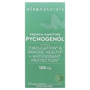 Viva Naturals French Maritime Pycnogenol 100mg 베지 캡슐 60정