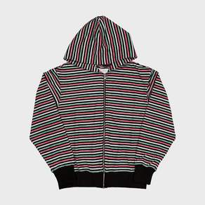 키마우라 Stripe Zip-up Hoodie (Black)