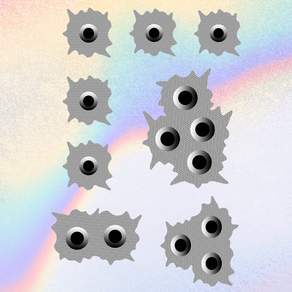 차량용 스티커 데칼 흠집 스크래치 가리기 자동차꾸미기 홀로그램 총알 30x30mm 8p
