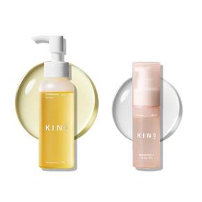 한정 KINS 킨즈 클렌징 오일 100ml & 부스터Ⅱ 도입용 에센스 토너 30ml 세트 이중 세안 불필요 모공 보습 케어