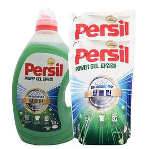 헨켈 퍼실 파워젤 딥클린액체세탁세제 일반드럼겸용 2.5L(용기)1개+1.5L(리필)2개
