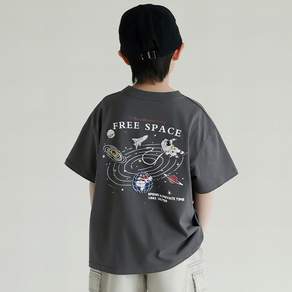 베비포 초등 중등 루즈핏 SPACE 프린팅 반팔티 EW9