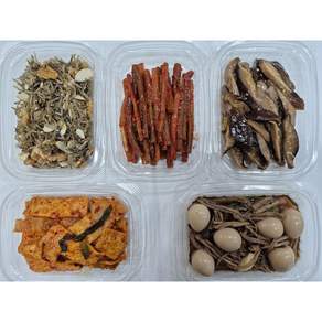 [ 배가네 반찬 ] 매일이 새로운 반찬 5종 / 표고버섯조림 + 어묵조림 + 장조림 + 마늘쫑무침 + 견과류 잔멸치 볶음