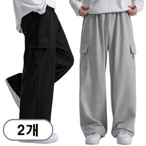 차쿠 1+1 남녀공용 스판 트레이닝바지 밴딩 슬랙스 작업복 빅사이즈 일자핏