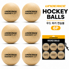 큐이브 우드 연습공 스틱 핸들링 필드 아이스하키 필수 훈련볼 6개입