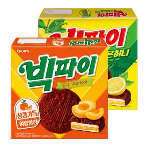 크라운 빅파이 살구맛324g+제주레몬허니맛324g