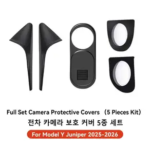 YZ 포 테슬라 모델 3 Y Highland Juniper 2025 사이드 카메라 렌즈 프로텍터 ABS 카메라 커버 블랙 파이버