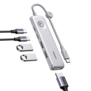 UGREEN 유그린 5포트 USB 3.2 C타입 멀티 허브 삼성 DeX 지원 10Gbps HDMI2.0 4K60Hz PD100W 초경량 제어 버튼 탑재