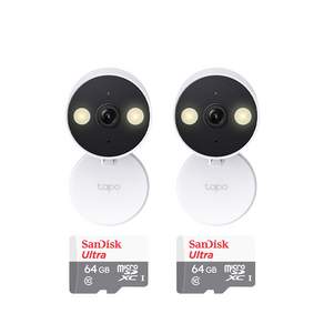 티피링크 Tapo C120＋64GB SD카드 2팩 실내 반려동물 CCTV 홈캠 2세트