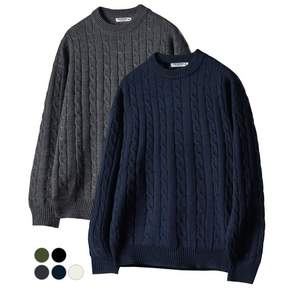 (국내배송정품) UNTAPPED STUDIO 오버핏 케이블 라운드 니트 6COLOR MUN021 143731