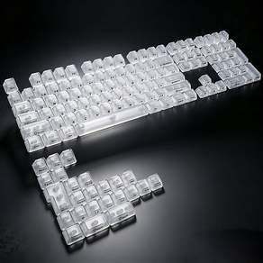 BIKASU 안개투명 키캡 OEM 프로파일 PC 소재 기계식 키보드 측면각인키캡 132키 세트