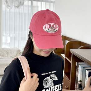 캡조아 쿠키 베어 자수 볼캡 곰돌이 리본 코튼 사계절 귀여운 볼캡