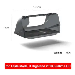 Tesla Model 3 용 언더 스크린 보관함 Highland Hidden Fold Able 보관함 자동차 보관함 수정 부품 인테리
