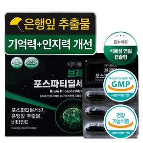케어플러스 브레인 포스파티딜세린 징코 뇌영양제 PS 기억력 인지력 식약청인증
