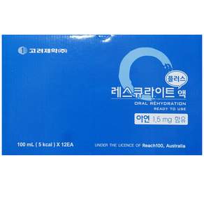 고려제약 레스큐라이트액 마시는 수분보충음료 12포 1상자