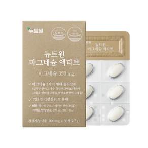 뉴트원 마그네슘 액티브 350mg 약사개발 간편섭취 성인 임산부 청소년 영양제 2bx /900mg x 30정