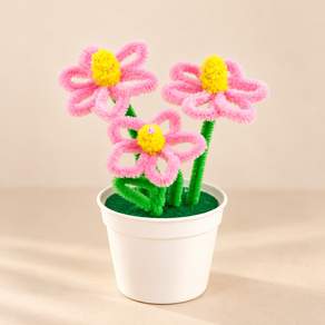모루 꽃 화분 만들기 DIY 키트 미니 꽃다발 공예 체험 재료 단체 수업 노인 학생 만들기 세트