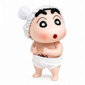 FATTYS 귀여운 짱구 짱아 목욕 장면 미니 피규어 애니피규어 10cm
